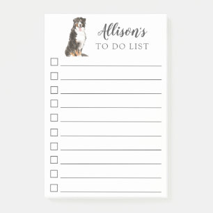 Bernese Mountain Dog Personalised To Do List Post- Post-it Notes
