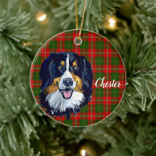 Bernese Mountain  Dog Personalized Ceramic Tree Decoration