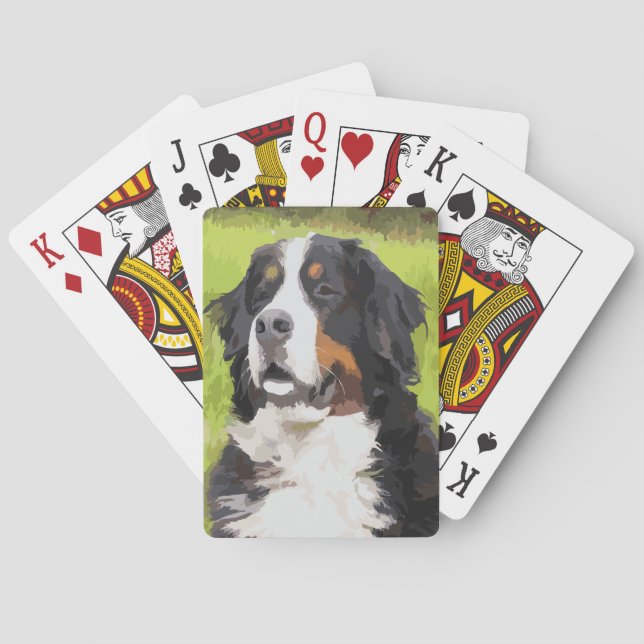 Bernese mountain dog playing cards (Back)