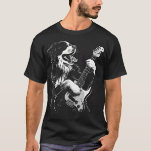 Bernese Mountain Dog Playing Electric Guitar Rock  T-Shirt