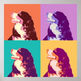 Bernese Mountain Dog Pop Art Poster