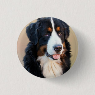 Bernese Mountain Dog Portrait 3 Cm Round Badge