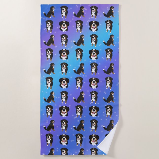 Bernese Mountain Dog Puppy Beach Towel (Front)