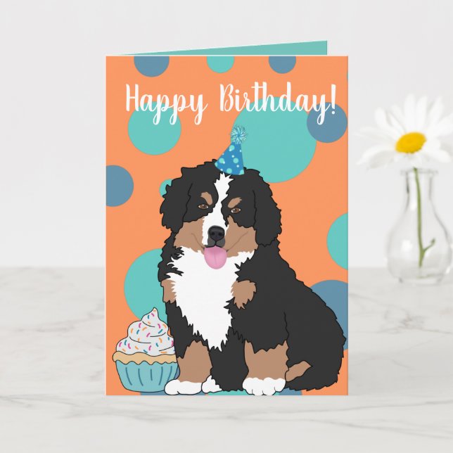Bernese Mountain Dog Puppy Card (Small Plant)