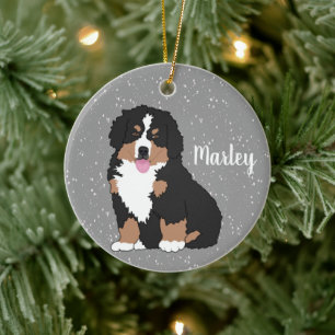 Bernese Mountain Dog Puppy Ceramic Tree Decoration
