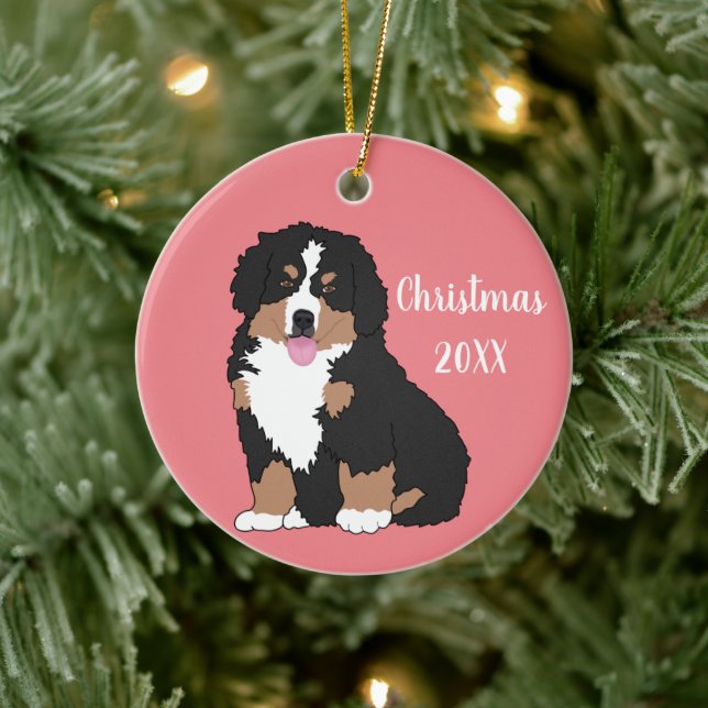 Bernese Mountain Dog Puppy Ceramic Tree Decoration (Tree)