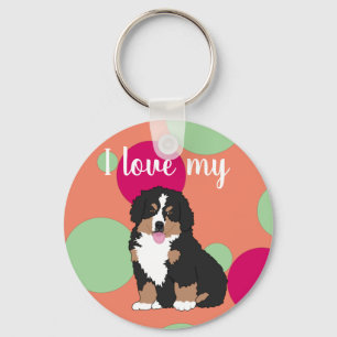 Bernese Mountain Dog Puppy  Keychain