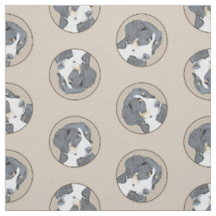 Bernese Mountain Dog Puppy Painting Cute Pet Art Fabric