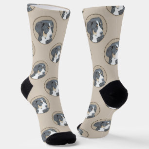 Bernese Mountain Dog Puppy Painting Cute Pet Art Socks