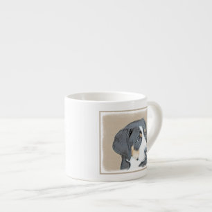 Bernese Mountain Dog Puppy Painting - Original Art Espresso Cup