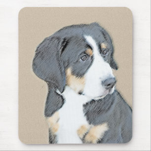 Bernese Mountain Dog Puppy Painting - Original Art Mouse Pad