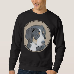 Bernese Mountain Dog Puppy Painting - Original Art Sweatshirt