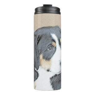Bernese Mountain Dog Puppy Painting - Original Art Thermal Tumbler