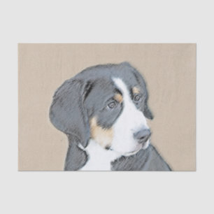 Bernese Mountain Dog Puppy Painting - Original Art Tissue Paper