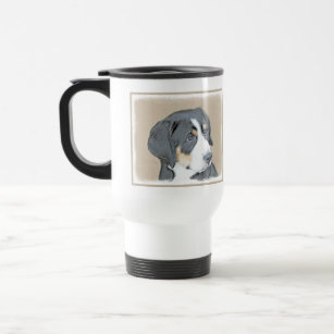 Bernese Mountain Dog Puppy Painting - Original Art Travel Mug