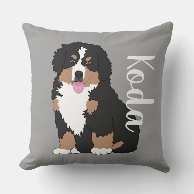 Bernese Mountain Dog Puppy  Throw Pillow (Front)