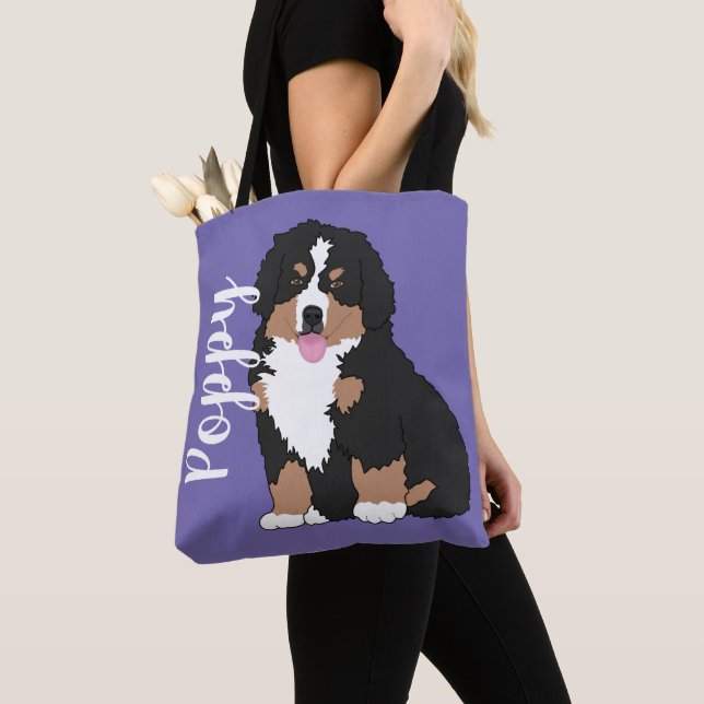 Bernese Mountain Dog Puppy Tote Bag (Close Up)