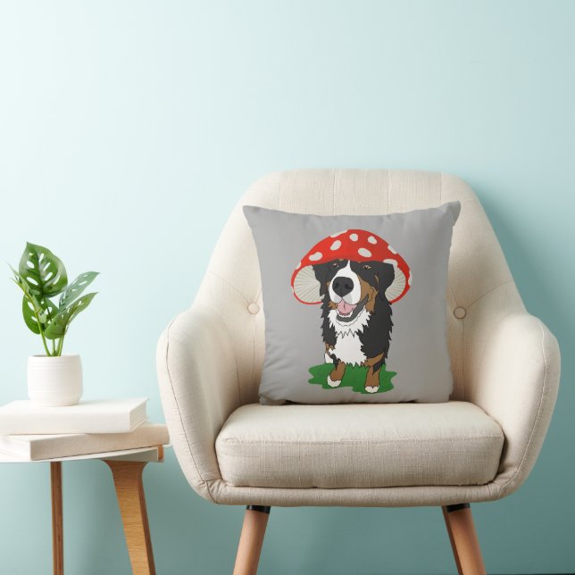 Bernese Mountain Dog Red Mushroom Cap  Cushion (Chair)