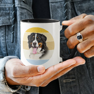 Bernese Mountain Dog Retro Sunset Mug