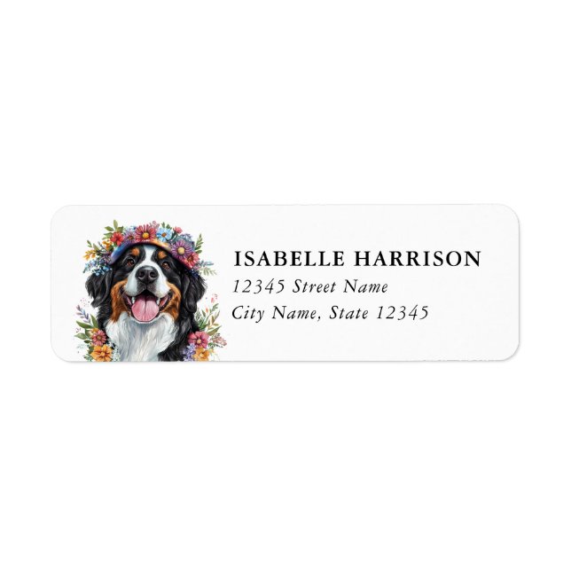 Bernese Mountain Dog Return Address Labels (Front)