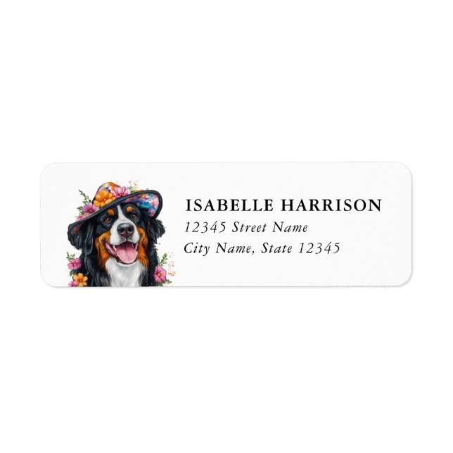 Bernese Mountain Dog Return Address Labels (Front)