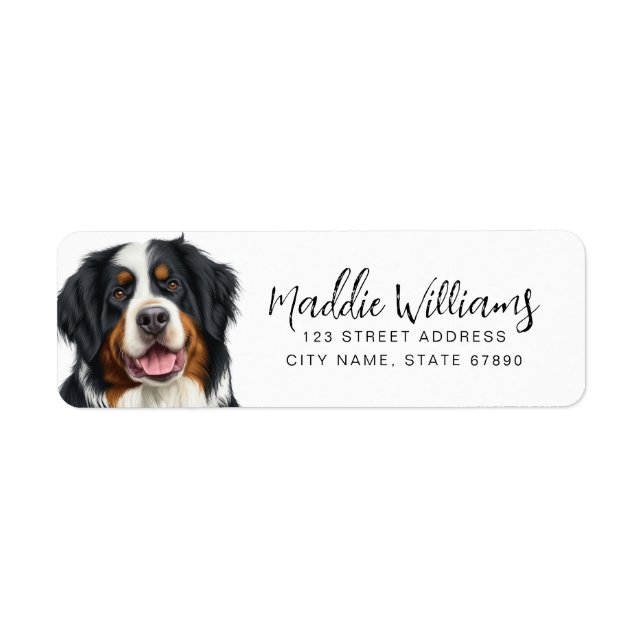 Bernese Mountain Dog Return Address Labels (Front)