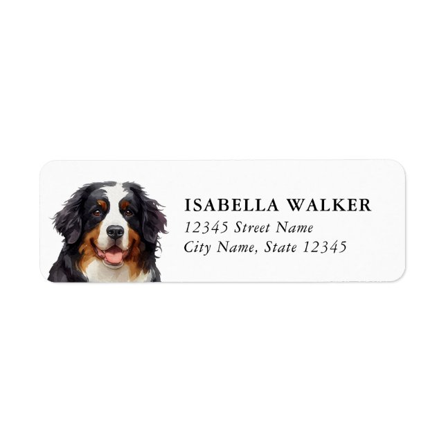 Bernese Mountain Dog Return Address Labels (Front)