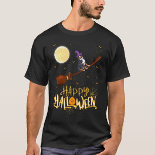 Bernese Mountain Dog Ride Witch Shotgun Halloween T-Shirt
