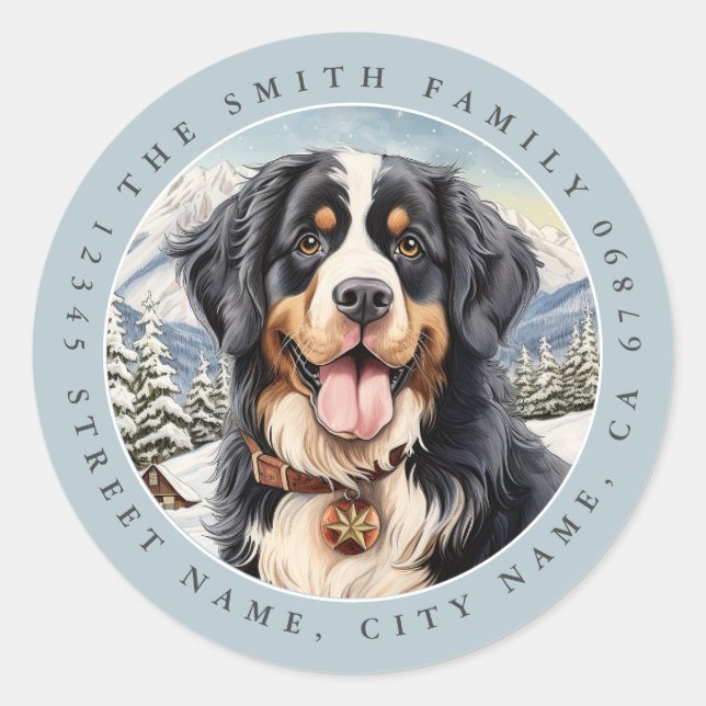 Bernese Mountain Dog Round Stickers (Front)