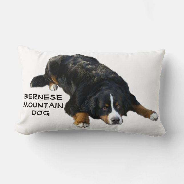 Bernese Mountain Dog Rug Pose Pillow (Front)