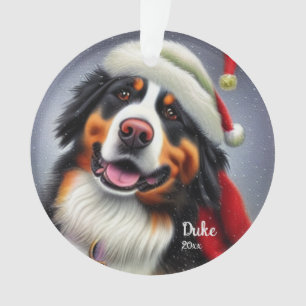 Bernese Mountain Dog, Santa Dog, Christmas Ornamen Ornament