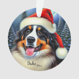 Bernese Mountain Dog, Santa Dog, Christmas Ornamen Ornament