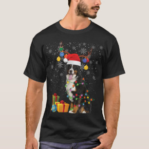 Bernese Mountain Dog Santa Hat Reindeer Christmas  T-Shirt