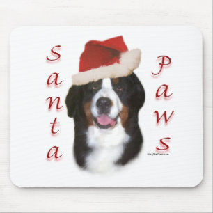 Bernese Mountain Dog Santa Paws Mouse Pad