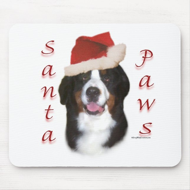Bernese Mountain Dog Santa Paws Mouse Pad (Front)