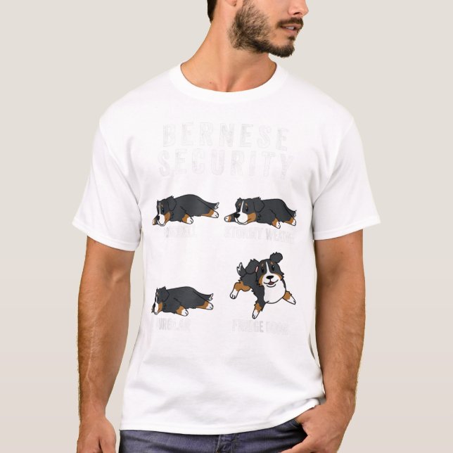 Bernese Mountain Dog Security Funny Dog TShirt (Front)