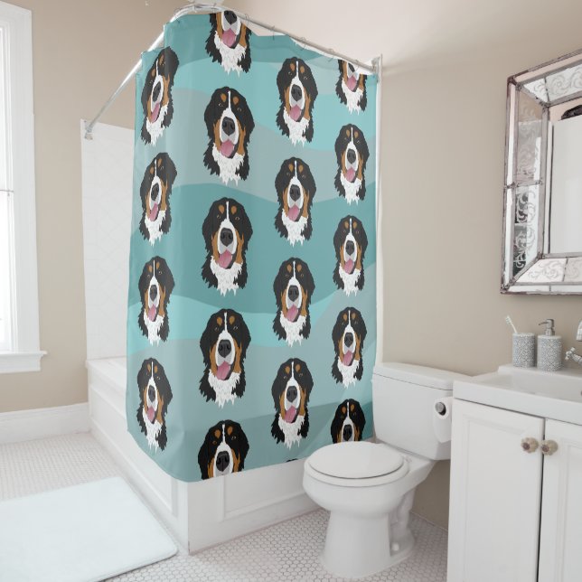 Bernese Mountain Dog Shower Curtain (In Situ)