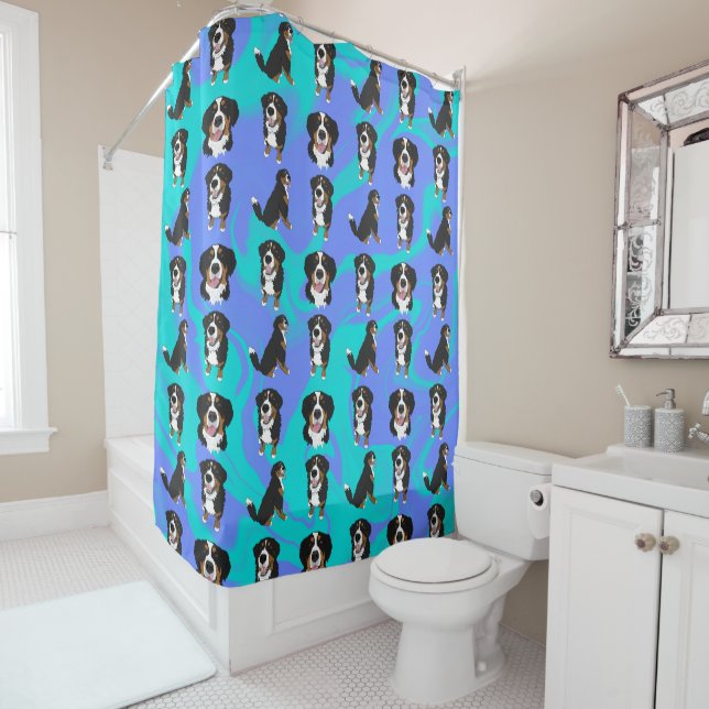 Bernese Mountain Dog Shower Curtain (In Situ)