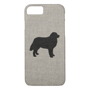 Bernese Mountain Dog Silhouette Faux Linen Style Case-Mate iPhone Case