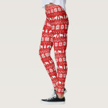 Bernese Mountain Dog Silhouettes Christmas Pattern Leggings<br><div class="desc">Cute Red and White Christmas Sweater Pattern with Bernese Mountain Dog Silhouettes. These Nordic style Berner Christmas leggings are fun and festive for a holiday party and comfortable for relaxing at home with your pets. An unusual novelty gift for the Bernese Mountain Dog lover in your life. Visit Jenn's Doodle...</div>
