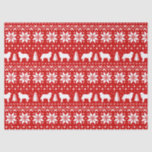 Bernese Mountain Dog Silhouettes Christmas Pattern Tissue Paper<br><div class="desc">Festive Red and White Christmas Sweater Style Pattern with Berner Silhouettes</div>