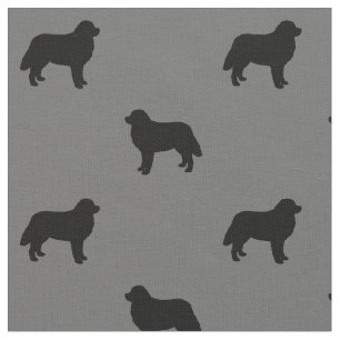 Bernese Mountain Dog Silhouettes Pattern Fabric
