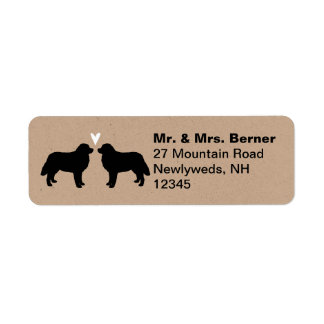 Bernese Mountain Dog Silhouettes with Heart