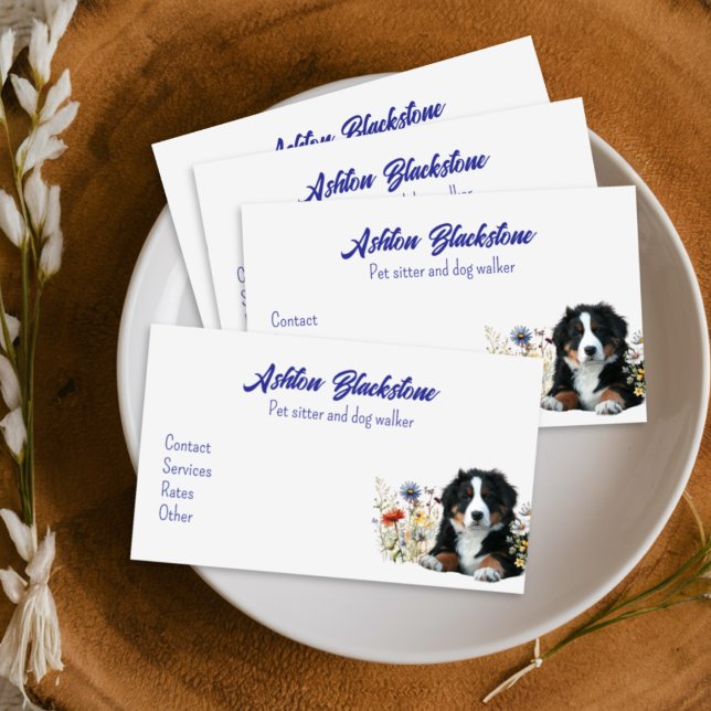 Bernese Mountain Dog Sitter Business Cards (Creator Uploaded)