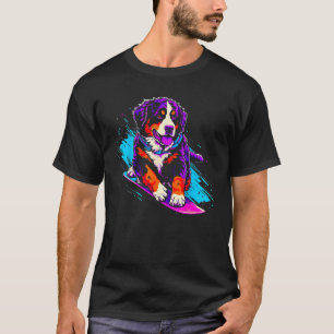 Bernese Mountain Dog Snowboarding T-Shirt