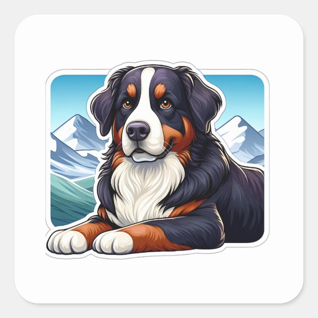 Bernese Mountain Dog Square Sticker (Front)