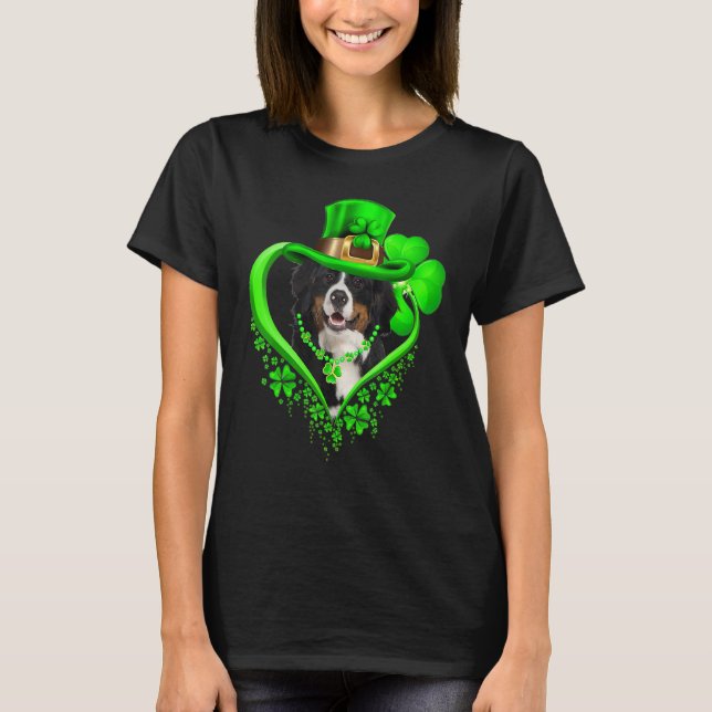 Bernese Mountain Dog St Patricks Day Lover Irish S T-Shirt (Front)
