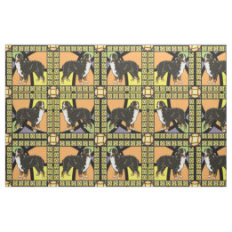 Bernese Mountain dog "stained glass" fabric