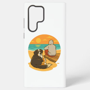 Bernese Mountain Dog Sunset Beach Companion Samsung Galaxy Case