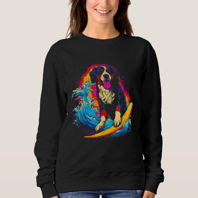 Bernese Mountain Dog Surfer Sweatshirt (Front)